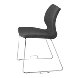 Kay Upholstered Sled Legged Chair | Quilted