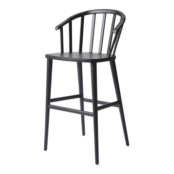Rai Wood Back Bar Stool