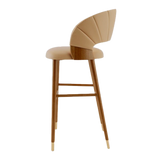 Seychelle | Conch Gold Tip Wood Bar Stool [Soft]