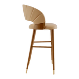 Seychelle | Conch Gold Tip Wood Bar Stool [Soft]