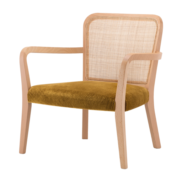 Square Cane Webbed Back Lounge Chair