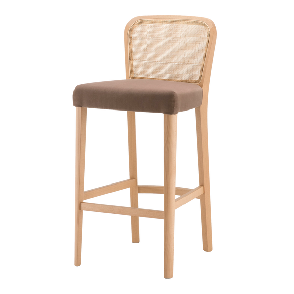Square Cane Back Bar Stool