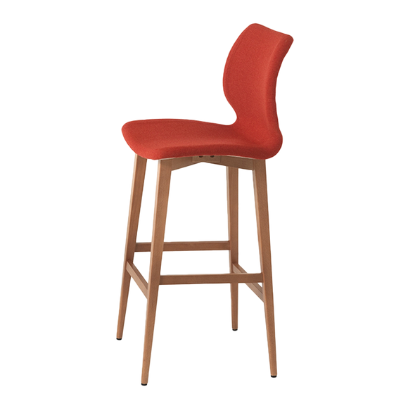 Kay Upholstered Wood  Bar Stool